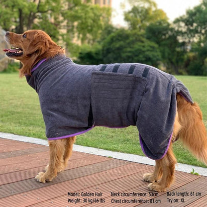 Adjustable Pet Bath Robe, Quick Drying Animal Grooming Cloak with Hook & Loop Fastener, Soft & Comfortable Pet Bath Towel, Dog & Cat Grooming Supplies, Dog Accessories, Valentine'S Day Gift, Dog Stuff, Pet Products, Dog Grooming Kit, Funny Gift